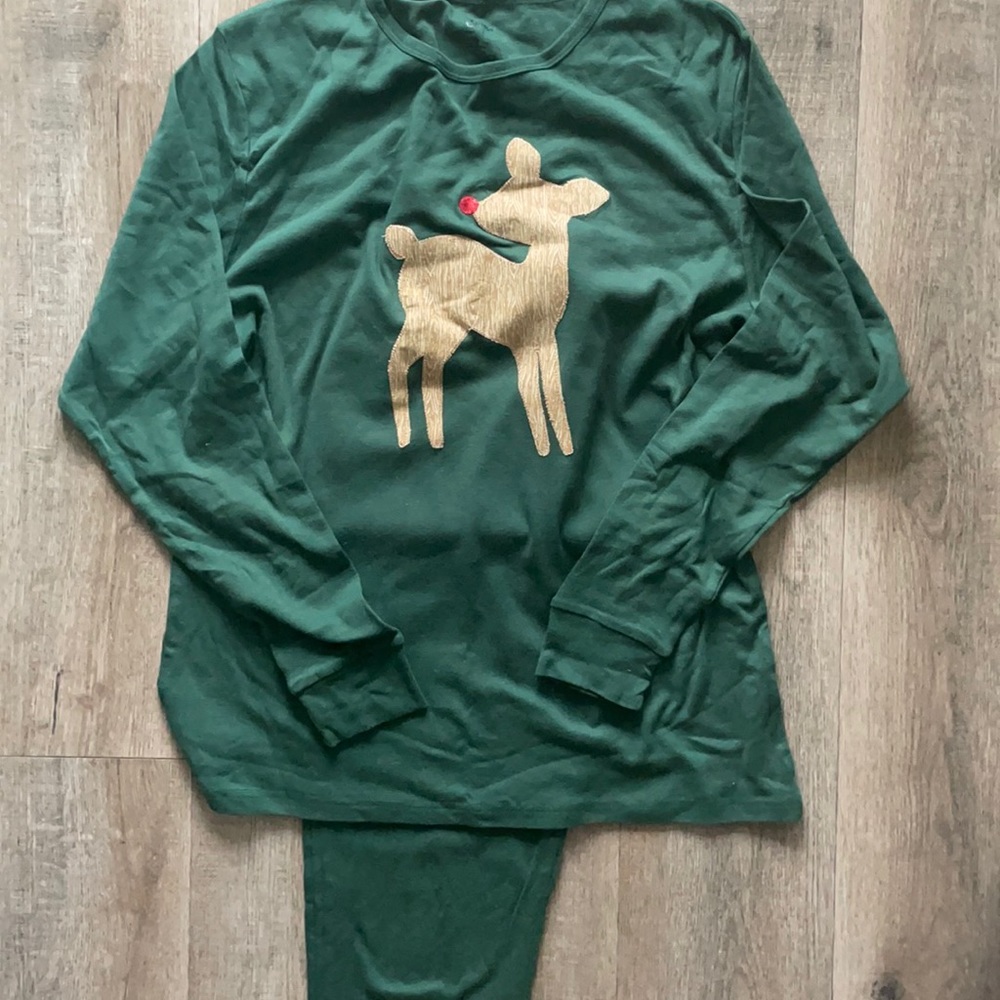 Adult Christmas pajama set funny holiday pajama deer pj